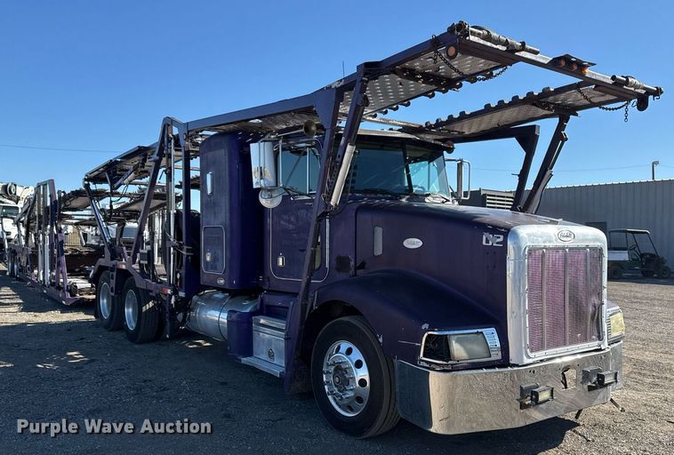 image for item EG2506 1999 Peterbilt 377 car carrier truck with car carrier trailer