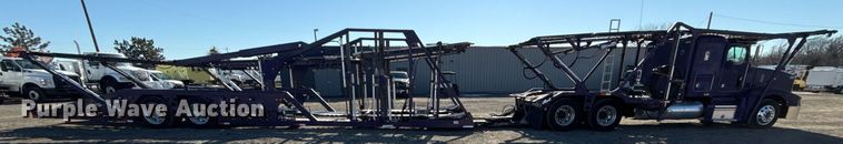 image for item EG2506 1999 Peterbilt 377 car carrier truck with car carrier trailer