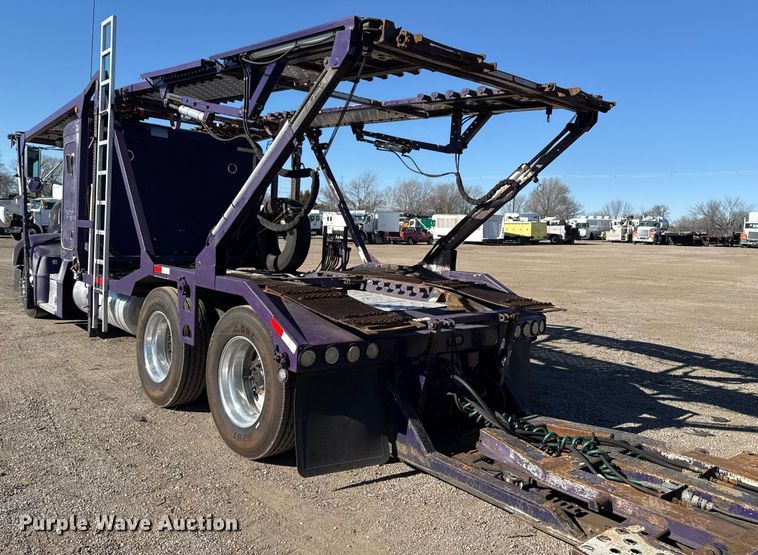 image for item EG2506 1999 Peterbilt 377 car carrier truck with car carrier trailer