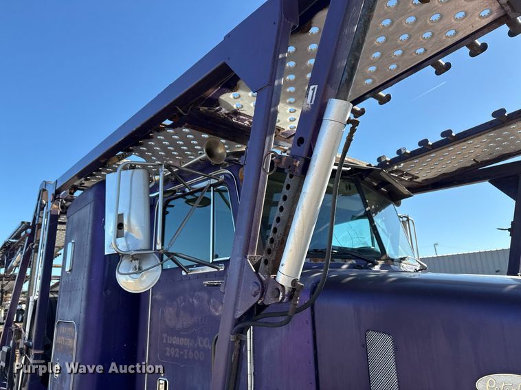 image for item EG2506 1999 Peterbilt 377 car carrier truck with car carrier trailer