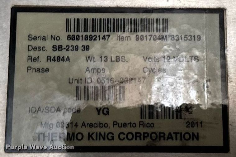 image for item EG7165 2009 Utility trailer 3000R refrigerated van trailer