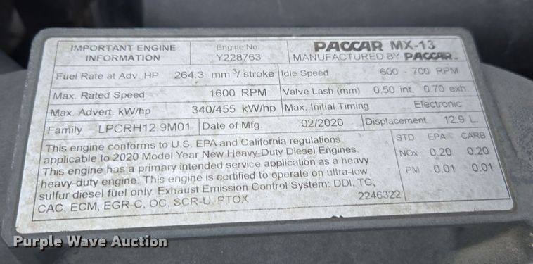 image for item EI4125 2021 Kenworth T680 semi truck