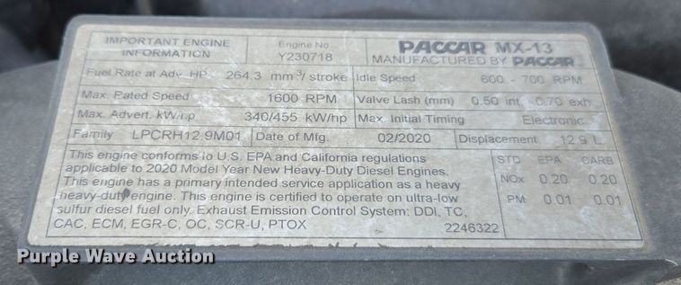 image for item EI4126 2021 Kenworth T680 semi truck