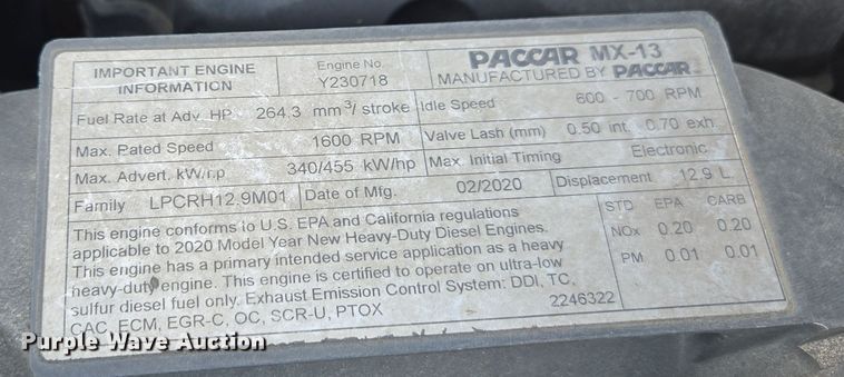 image for item EI4126 2021 Kenworth T680 semi truck