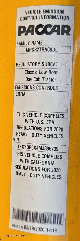 image for item EI4127 2021 Kenworth T680 semi truck