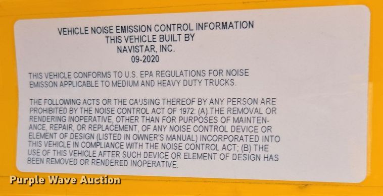 image for item EI4134 2021 International LT625 semi truck