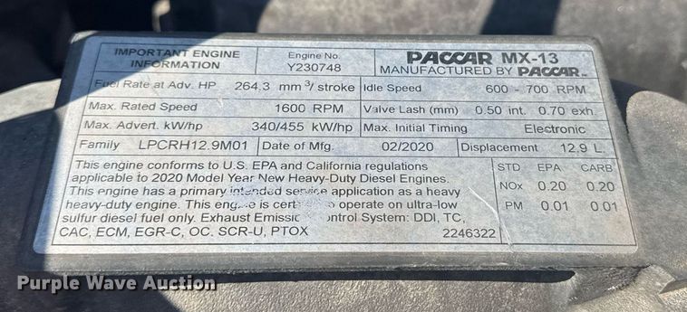 image for item EI4141 2021 Kenworth T680 semi truck