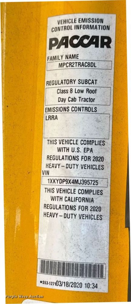 image for item EI4142 2021 Kenworth T680 semi truck