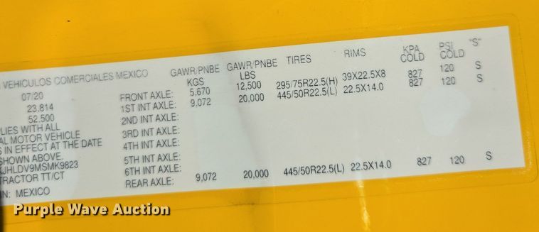 image for item EI4145 2021 Freightliner Cascadia semi truck