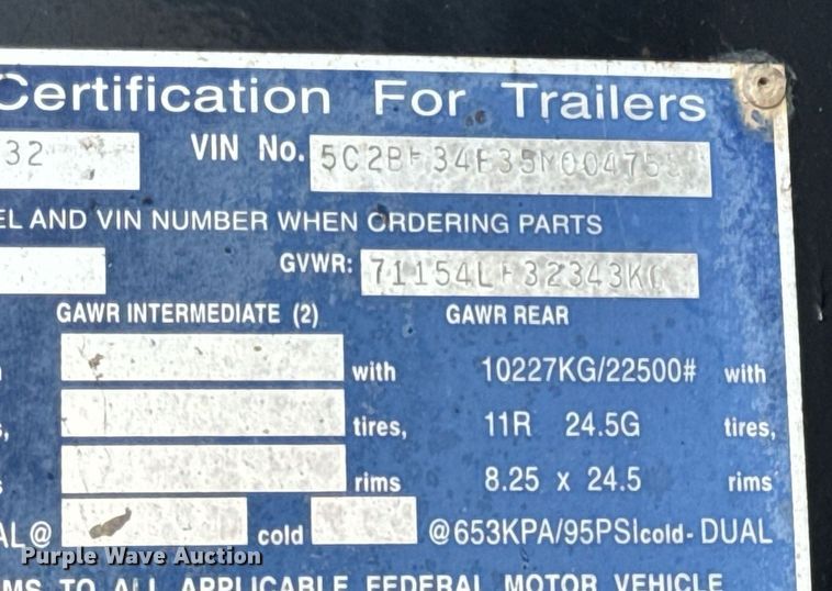 image for item EN5082 2005 Clement RKHSB432 end dump trailer