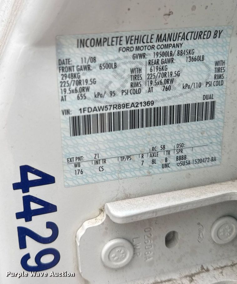 image for item DH9797 2009 Ford F550 Super Duty XL dump truck