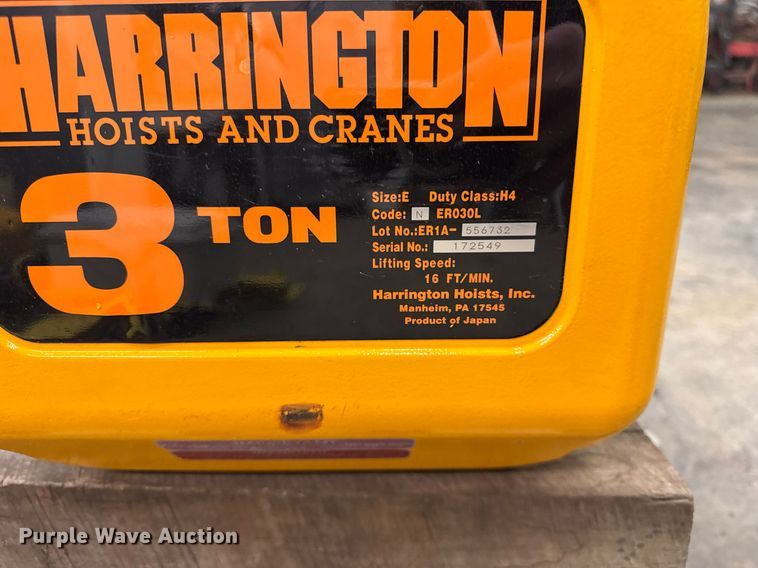image for item DH9826 Harrington Hoist and Cranes ERIA-556732 hoist