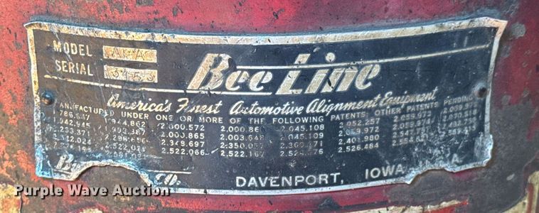 image for item DO0410 Beeline AA vehicle alignment machine