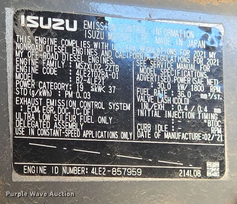 image for item DT5496 2021 Multiquip WhisperWatt DCA25SSIU4F generator