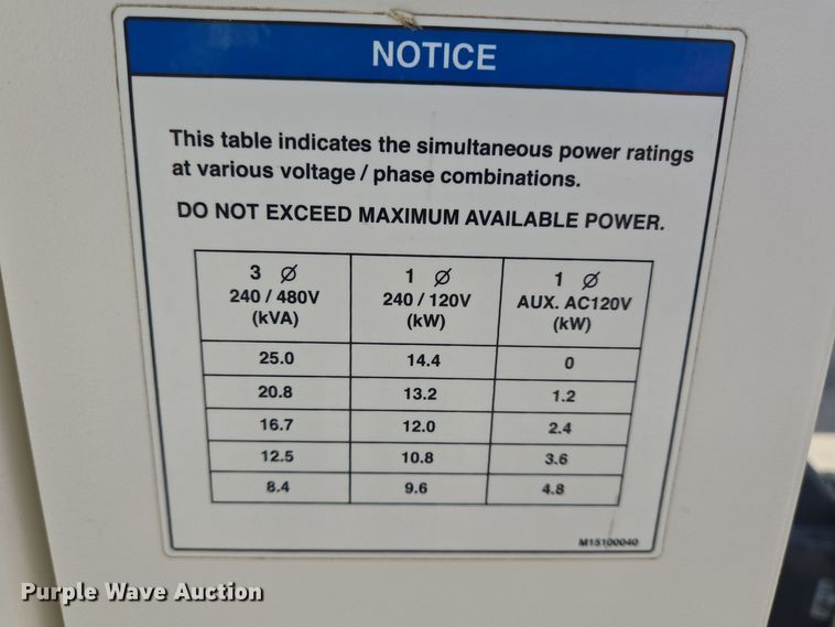 image for item DT5497 2021 Multiquip WhisperWatt DCA25SSIU4F generator