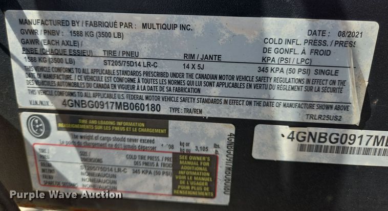 image for item DT5497 2021 Multiquip WhisperWatt DCA25SSIU4F generator