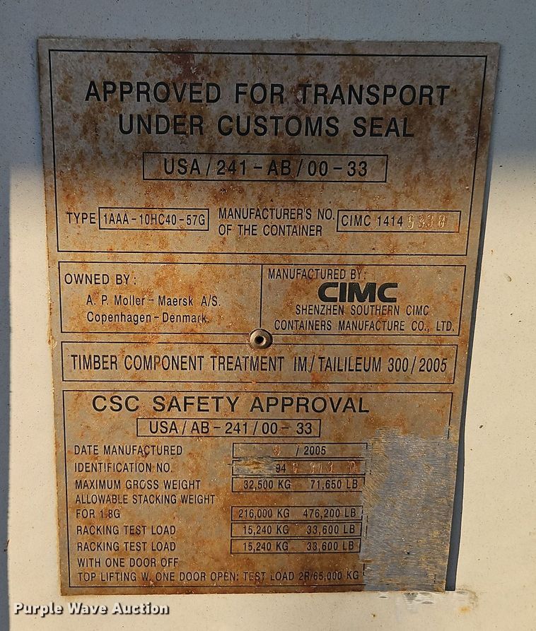 image for item DT7611 CIMC shipping container