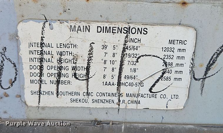 image for item DT7611 CIMC shipping container