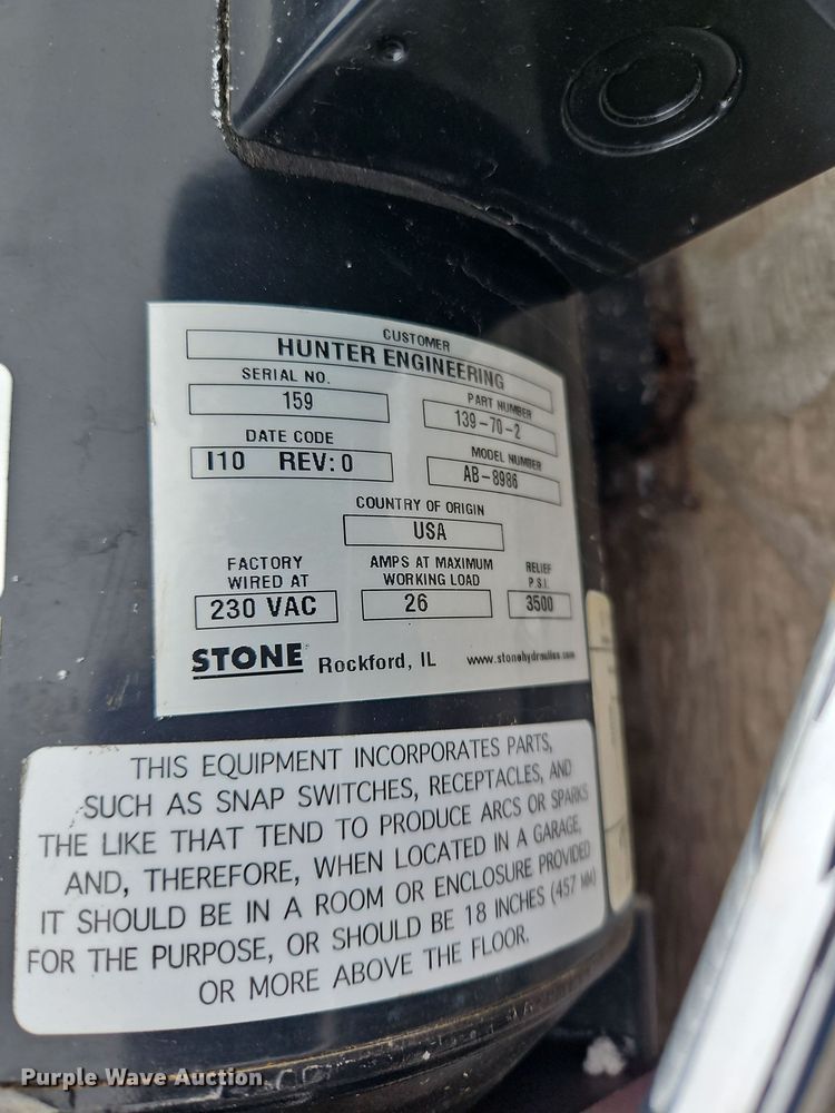 image for item DT7620 Hunter Engineering Co L444-18K four post automotive lift