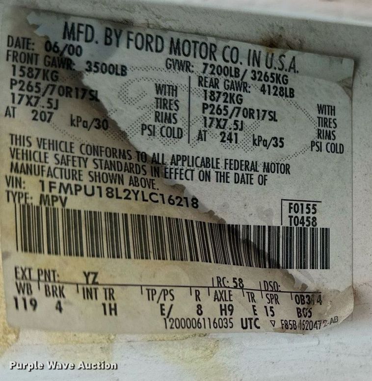 image for item DV0576 2000 Ford  Expedition SUV