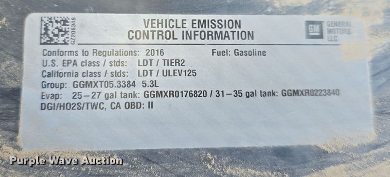 image for item DW3082 2016 Chevrolet Silverado 1500 pickup truck