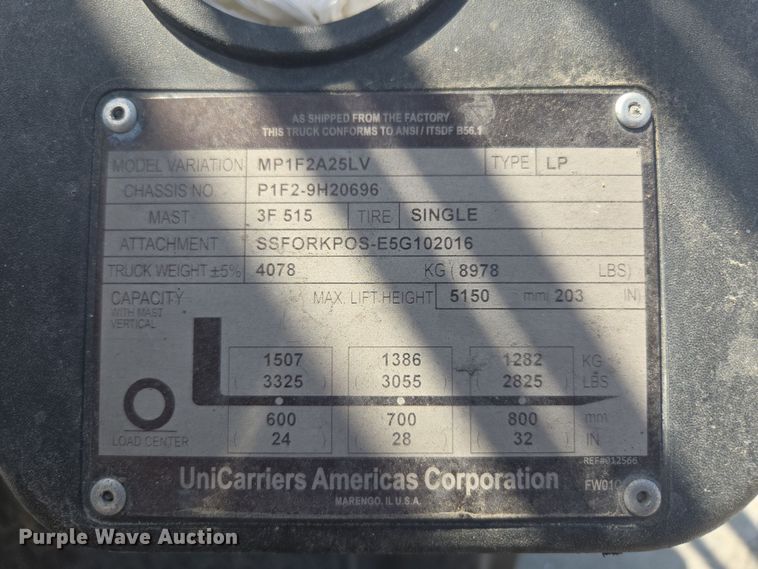 image for item EC3467 Unicarrier MP1F2A25LV forklift