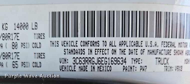 image for item EC3987 2014 Dodge Ram 3500 Crew Cab pickup truck