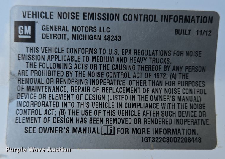 image for item EC3988 2013 Chevrolet Silverado 3500HD pickup truck