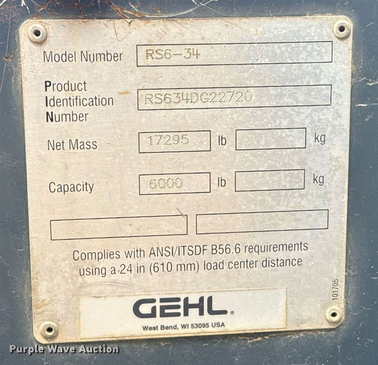 image for item ED5528 Gehl RS6-34 telehandler