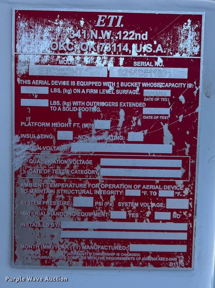 image for item EG1166 2014 Ford F450 Super Duty bucket truck