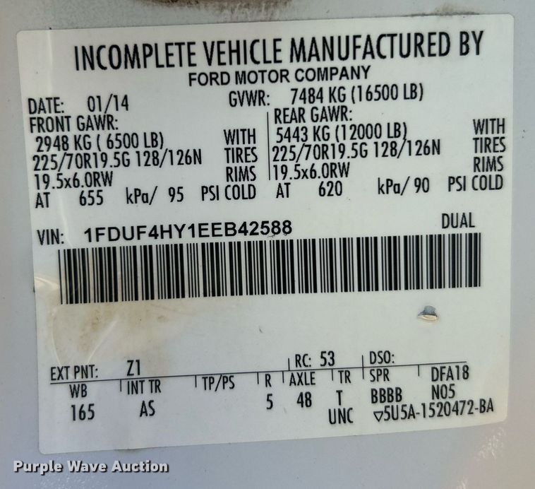 image for item EG1166 2014 Ford F450 Super Duty bucket truck