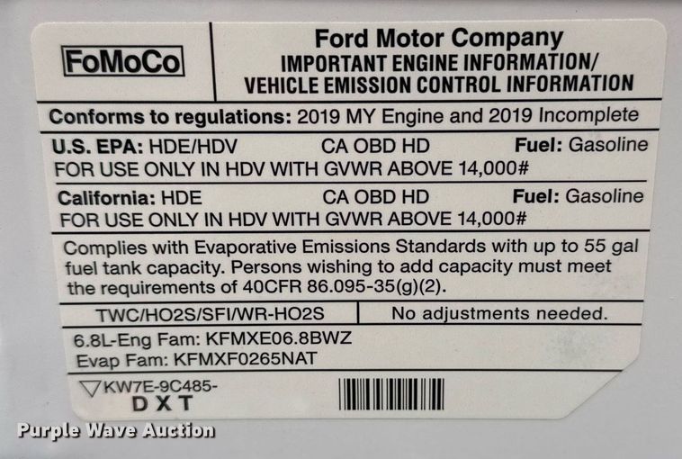 image for item EG2512 2019 Ford E450 Super Duty refrigerated truck