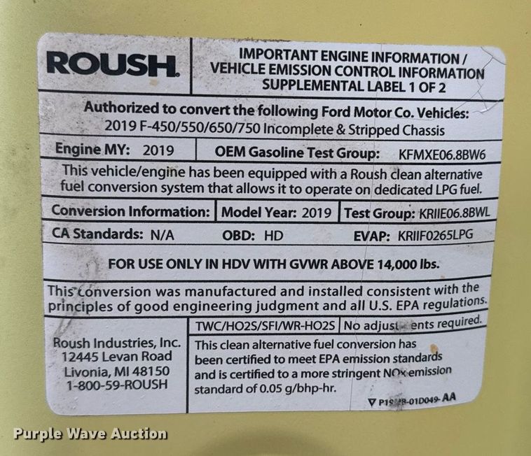 image for item EG2516 2019 Ford F550 Super Duty refrigerated truck