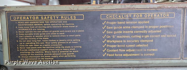 image for item EH8642 Hyd-Mech Engineering S-20A Series II metal cutting saw