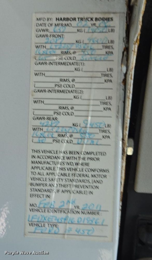 image for item EI4148 2006 Ford E450 utility van