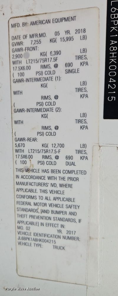 image for item EI8827 2017 Mitsubishi Fuso Canter Crew Cab flatbed truck