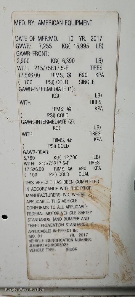 image for item EI8828 2017 Mitsubishi Fuso Canter FE160 Crew Cab flatbed truck