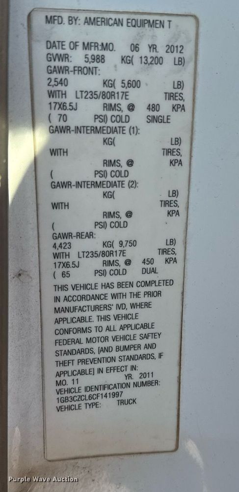 image for item EJ3475 2012 Chevrolet Silverado 3500HD dump bed pickup truck
