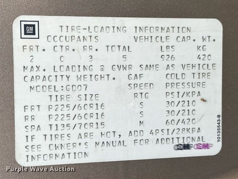 image for item EK0360 1995 Buick Riviera 