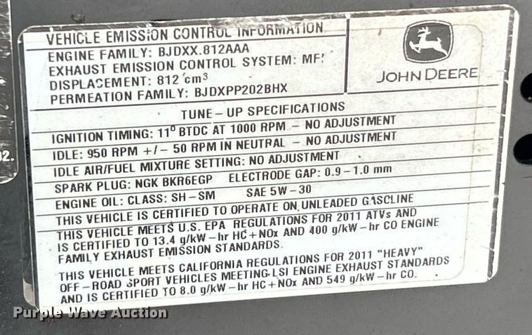 image for item EK2541 2011 John Deere Gator 625i utility vehicle