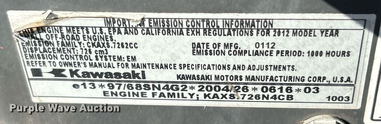 image for item EK2610 2012 Exmark Turf Tracer X-Series  ZTR lawn mower