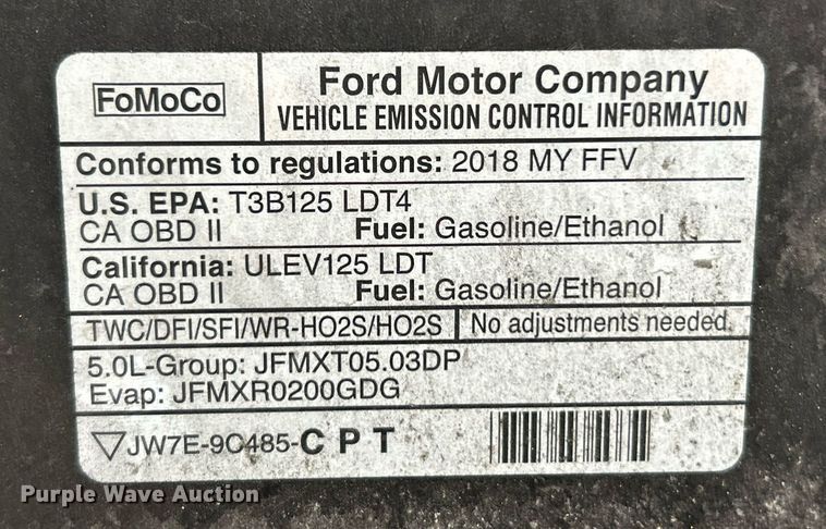 image for item EK2619 2018 Ford F150 XLT SuperCrew pickup truck