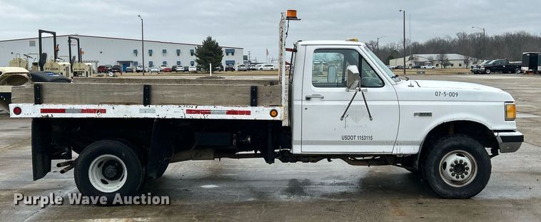 image for item EK2634 1989 Ford F450 Super Duty XL dump flatbed truck