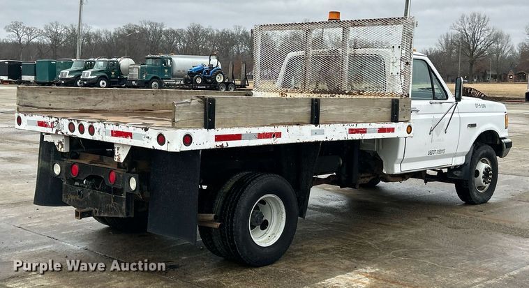 image for item EK2634 1989 Ford F450 Super Duty XL dump flatbed truck