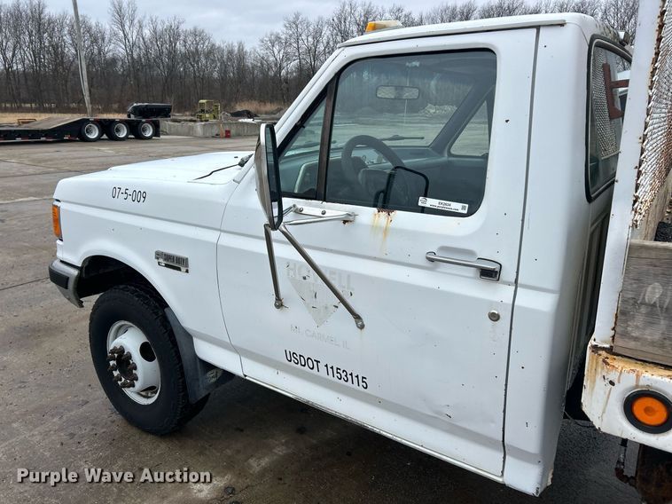 image for item EK2634 1989 Ford F450 Super Duty XL dump flatbed truck