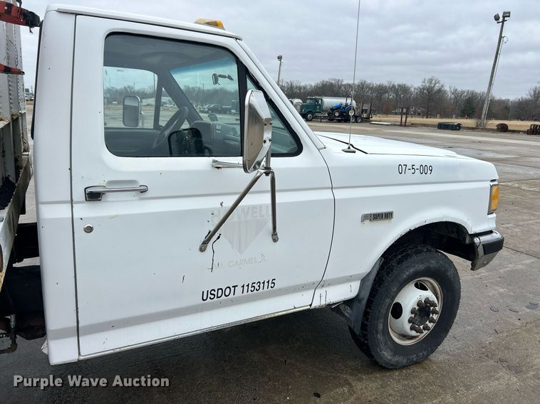 image for item EK2634 1989 Ford F450 Super Duty XL dump flatbed truck