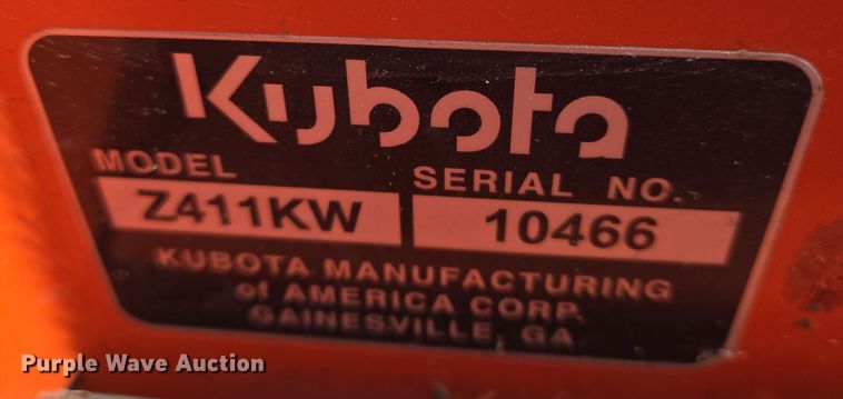 image for item EO0595 Kubota Kommander Pro Z411 ZTR lawn mower