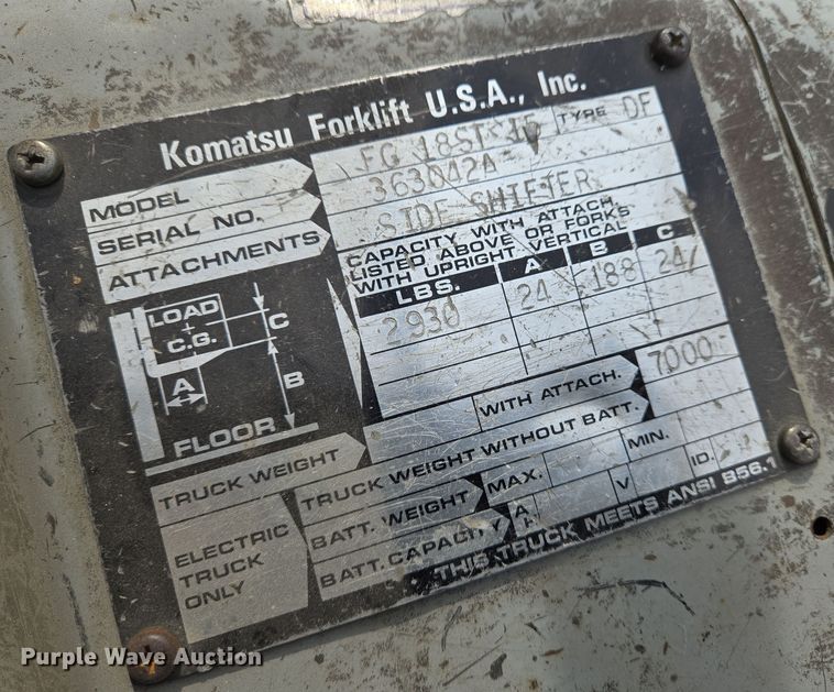 image for item EO0597 Komatsu FG18ST-15 forklift