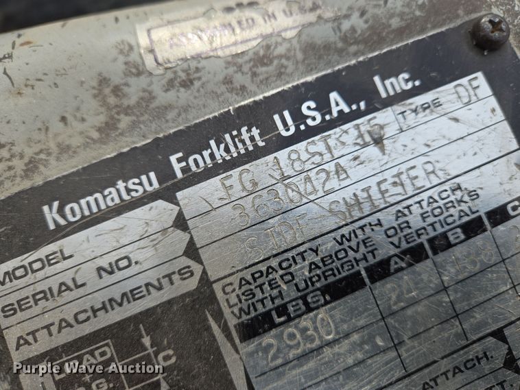 image for item EO0597 Komatsu FG18ST-15 forklift