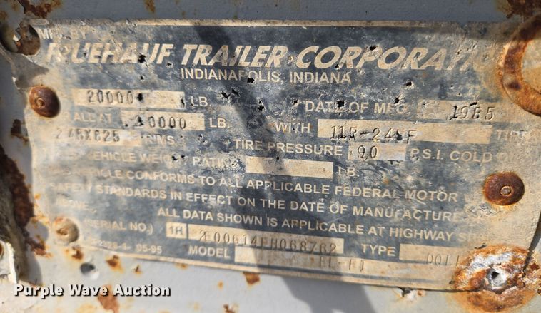 image for item EO0602 1985 Fruehauf EL-F1 trailer dolly